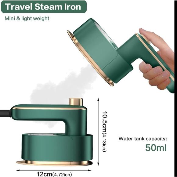 Portable Electric Steam Iron 2-in-1 Travel Clothes Steamer & Press Compact New - Picture 2 of 9